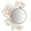 [A3191] - Зеркало металлическое "Осака" золото - 46x39x4 см (цветы)