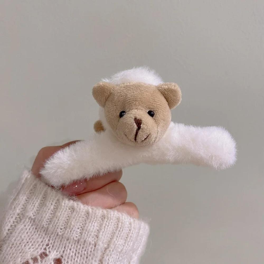 Plush Cute Bear Plush Clasp Bring The Little Bear Hairpin Ponytail Hairpin Women