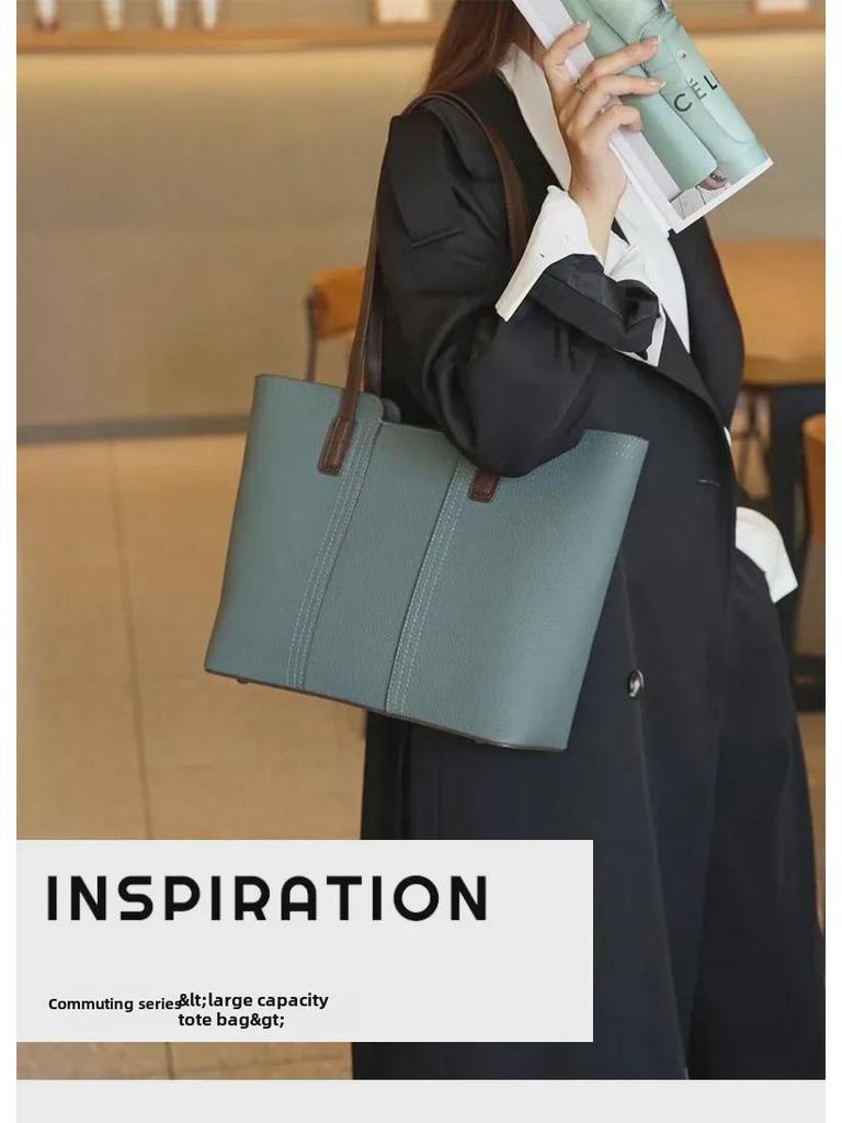 Большая женская сумка-тоут из натуральной кожи 2025 года — новая сумка для поездок на работу и через плечо с большой вместимостью для мам