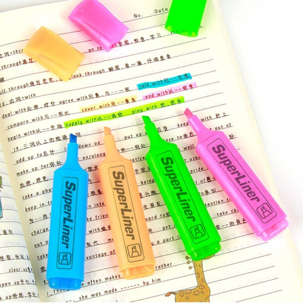 4/6 Colors Colorful Highlighters Art Markers Fluorescent Pen Markers New Pastel Markers