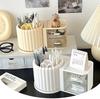 Вращающийся пыленепроницаемый органайзер для косметики: Подставка для кистей для макияжа, Хранение помад и теней для век, Подставка для ручек для стола