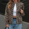 Autumn Women's Long Sleeve Brown Leopard Jacket Vintage Fashion Leopard Jacket