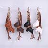 Leather Puppy Dog Keychain For Women Ornament Creative Rope Pendant Student Friends Family Gift