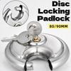 Stainless Steel Round Disc Lock with 2 Keys Security Lock Disc Locking Padlock  Outdoor Use