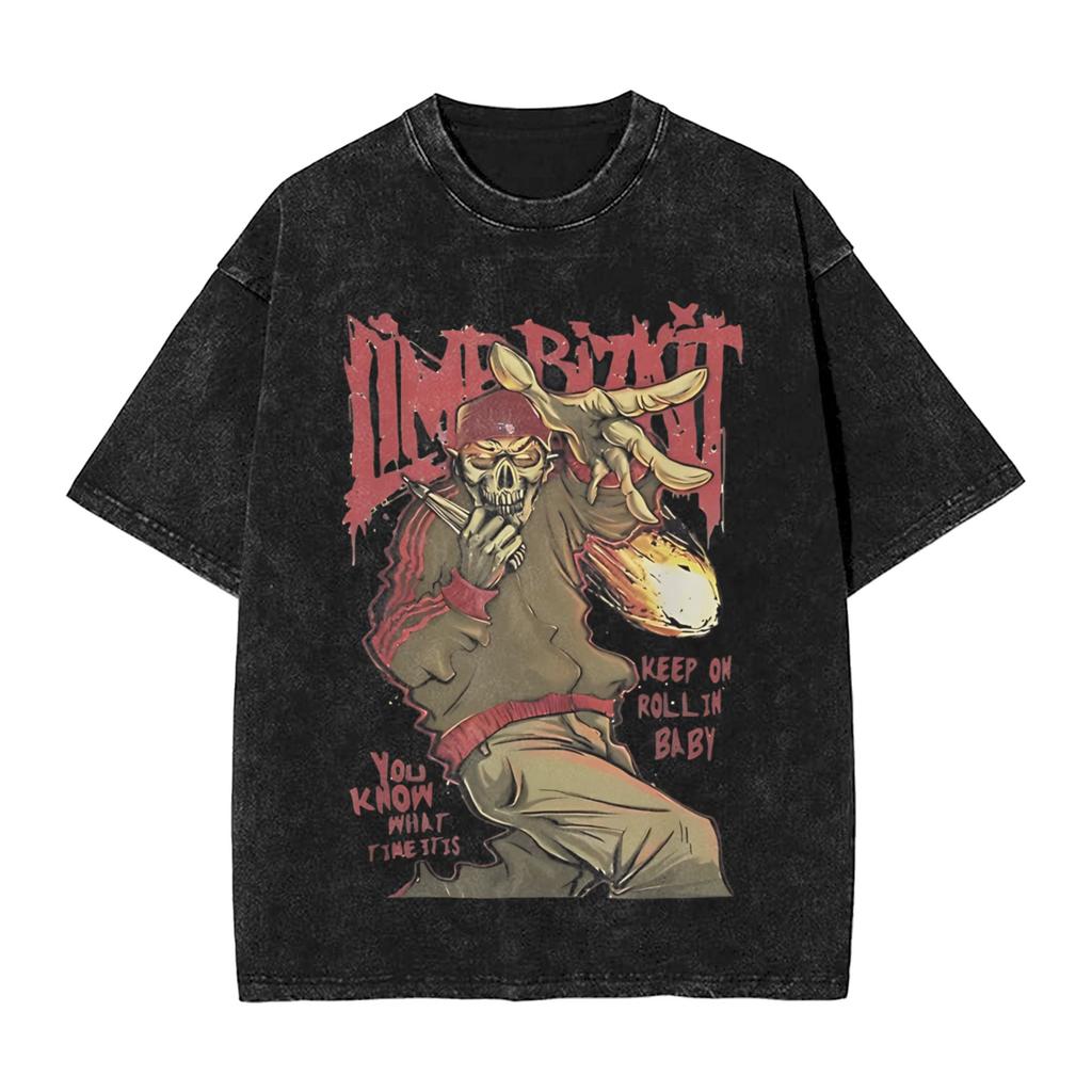 Музыкальная группа Limp Bizkit Графика альбома 2025 Мужская футболка Стирка Смешные футболки Короткий рукав Круглый вырез Футболка 100% Хлопок Подарок Топы