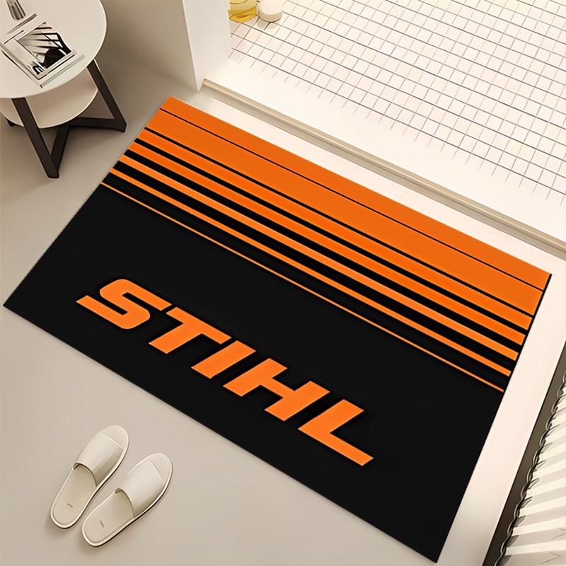 1pc Stihl logo Print Area Rug - Soft, Washable Non-Slip Indoor Mat, Living Room, Home Office Decorative Rug,Office Decorative