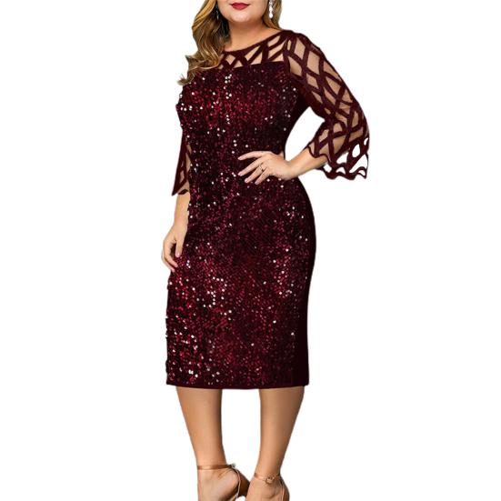 Леди Нижние юбки больших размеров блестящее вечернее платье в стиле пэчворк с блестками вечернее платье для банкета