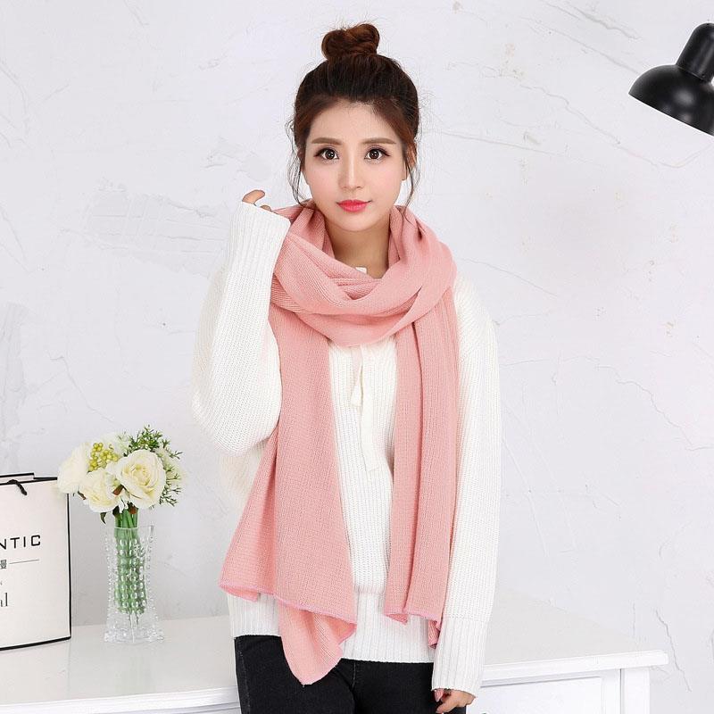 1PC Solid Women Men Scarf Knitted Unisex Thick Warm Winter Long EMA