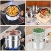 Stainless Steel Fryer Multi-functional Steamer Pot with Handle Steamer and Frying Basket Deep Fryer Pots for Kitchen Accessories