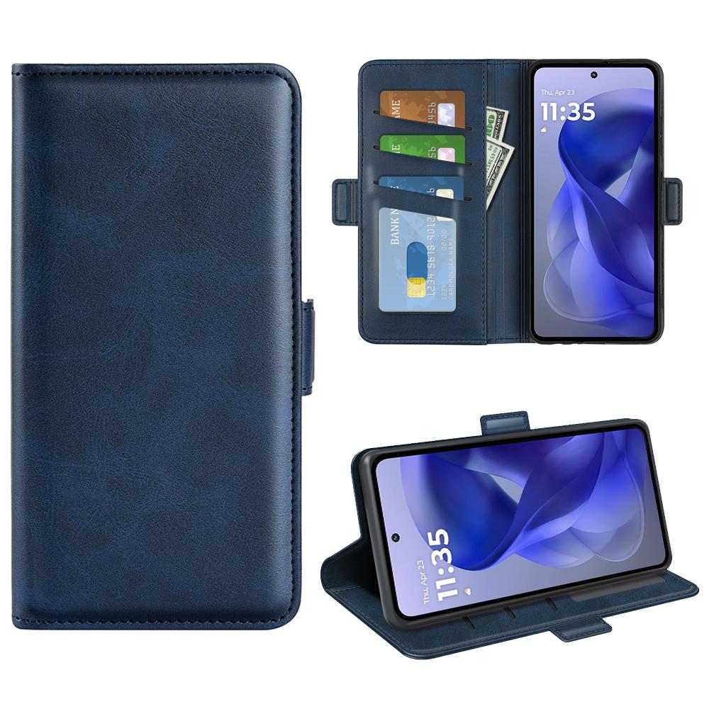 Для Motorola Moto G Power (2025) Чехол-кошелек из телячьей кожи с текстурой