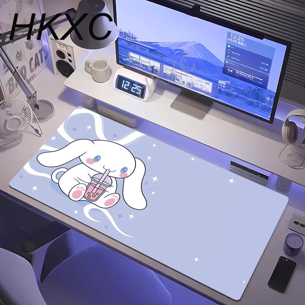Office Premium Mouse Pad Kawaii Cartoon Cinnamoroll Mousepad Anti-slip Rubber Desk Pad Anime Girl Sanrio HD Print Keyboard Pads