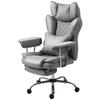 Leathaire Reclining Office Chair with Lumbar Support Pillow - Grey