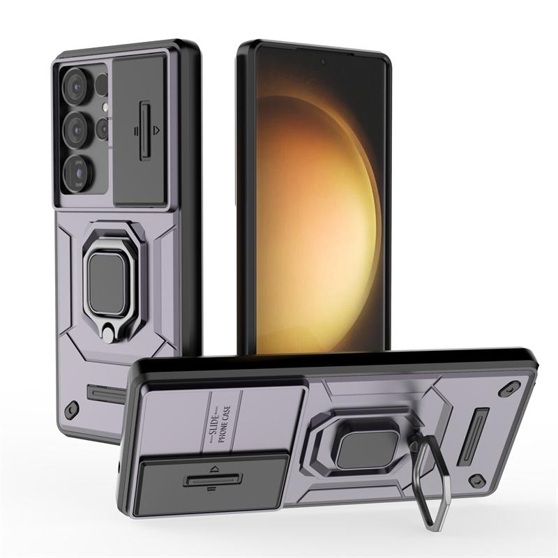 Чехол-держатель Armor Magnet Ring для Samsung Galaxy S25 Ultra 5G Slide Camera Защитный чехол для Galaxy S 25 Plus S25Ultra Funda