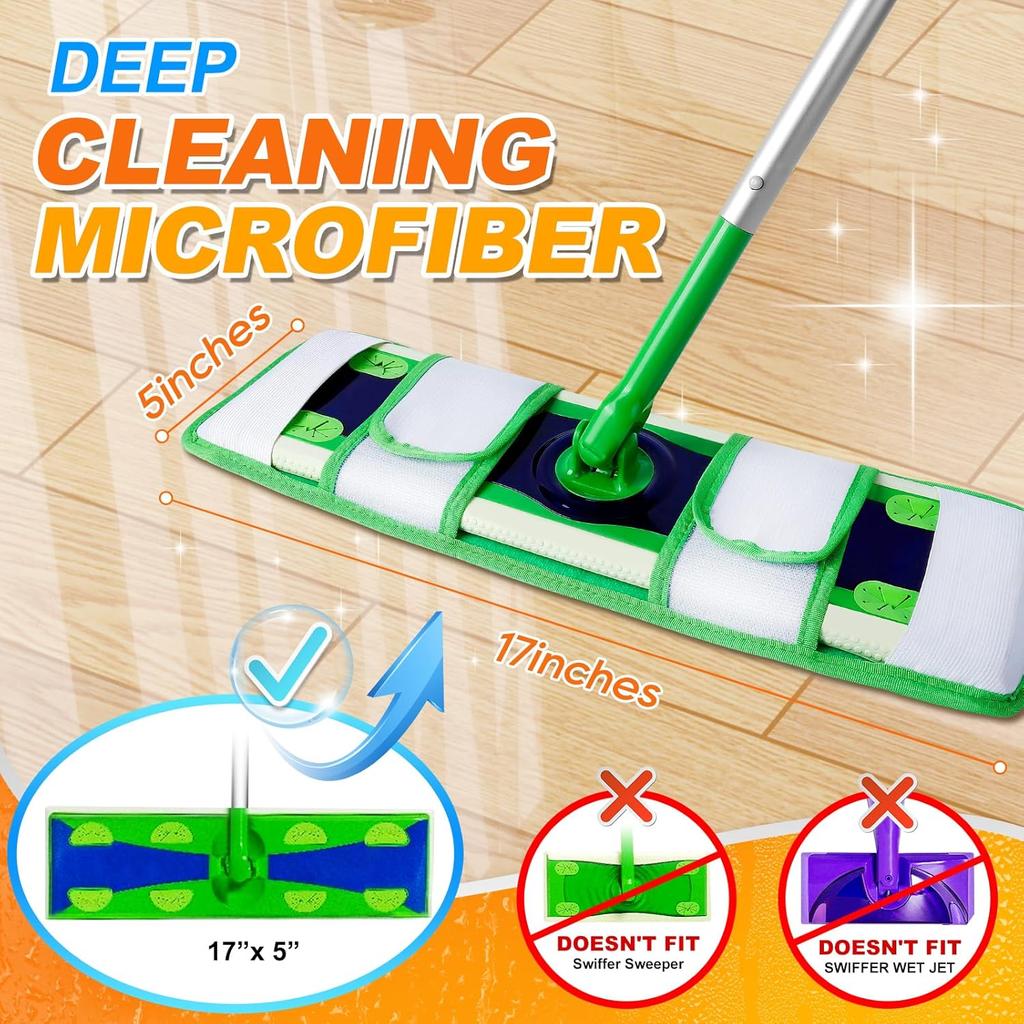 XL Влажные салфетки-сменщики для Swiffer XL Сухие салфетки для подметания Многоразовые XL Влажные салфетки для мытья пола Салфетки из микрофибры для швабры для чистки полов из твердой древесины