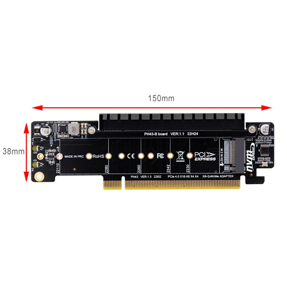 Адаптер PCIe X16 - X8+X4+X4 M.2 PCIE PCIE4.0 с поддержкой SSD 2280/2260/2242/2230 #