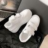 Leather Velcro Heightened 6.5cm Thick-soled Casual Sports Shoes Women's Spring New Little White Shoes