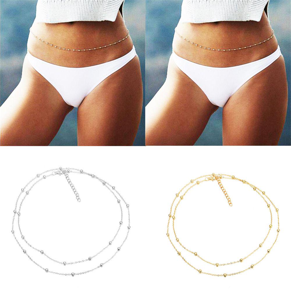 Women Fashion Summer Belly Necklace Bead Body Jewelry Waist Chain