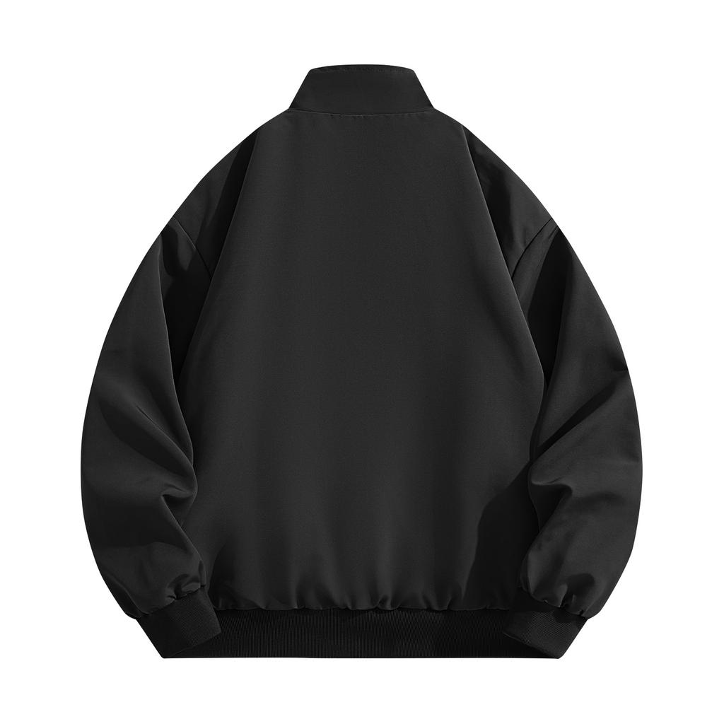 Men's Solid Color Jacket Fashion Sports Casual Workwear Trend Loose Jacket