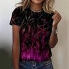 Удобная женская футболка с 3D ретро-принтом, футболки с коротким рукавом, дышащий топ