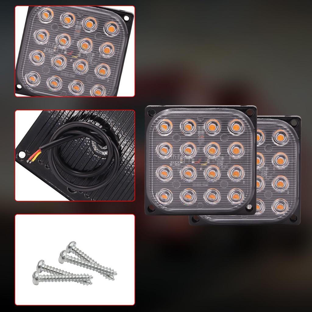Ygmylandbb Светодиодные стробоскопы Боковой габаритный фонарь для грузовика Аварийный предупреждающий фонарь 24 В Квадратный