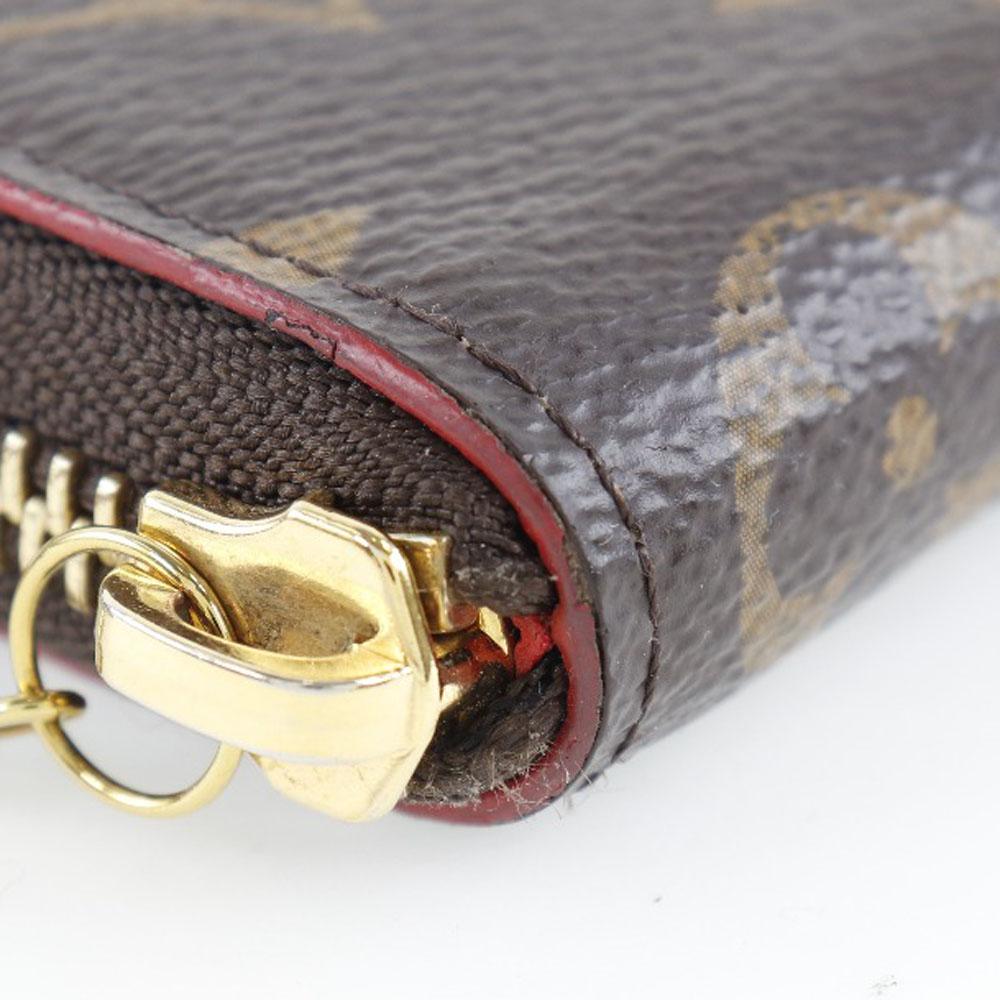 Louis Vuitton Кошелек Clement Portefeuille M62940 Цветочный шарм Коричневый кант Monogram Женский Б/у