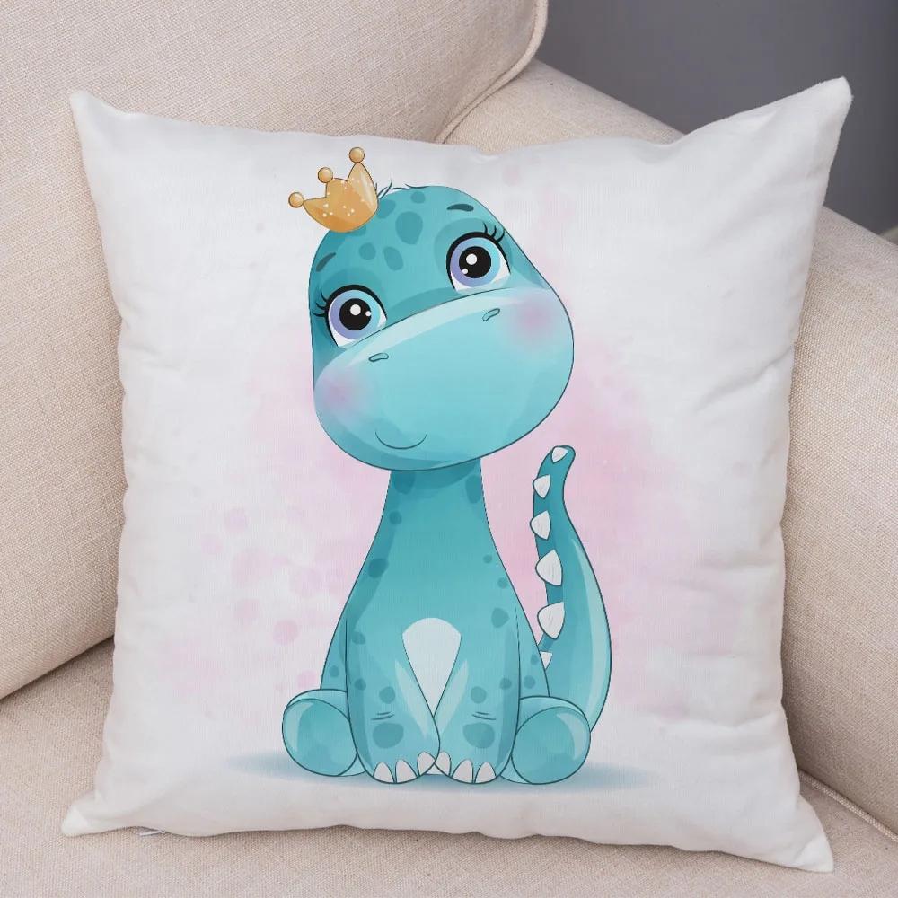 Чехол для подушки с изображением динозавра юрского периода, украшение, симпатичное животное, мягкая наволочка для детской комнаты, дивана, дома, автомобиля