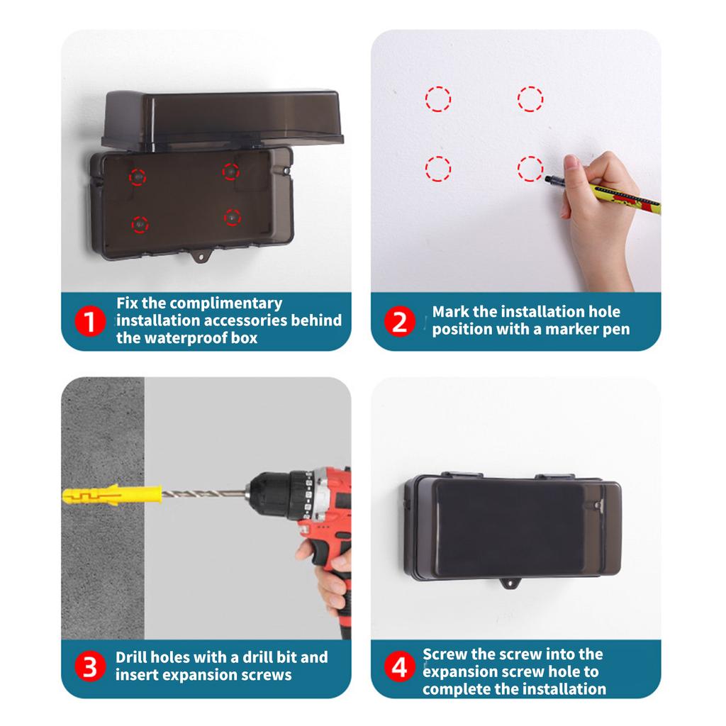 Пластиковая защитная крышка для розетки, водонепроницаемая коробка для укладки кабелей, защитная крышка для электрической розетки, наружная электрическая коробка