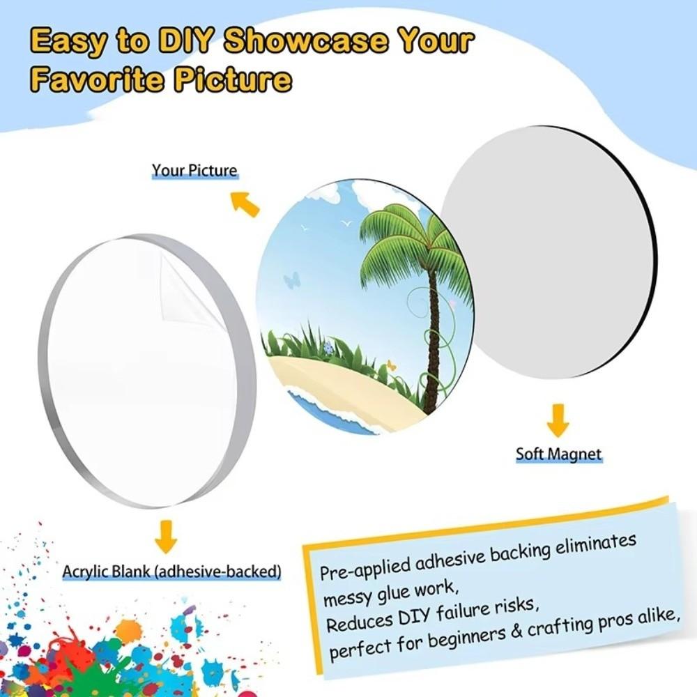 Transparent Refrigerator Magnets 3×5cm Photo Frame Acrylic Fridge Magnets Home Decoration