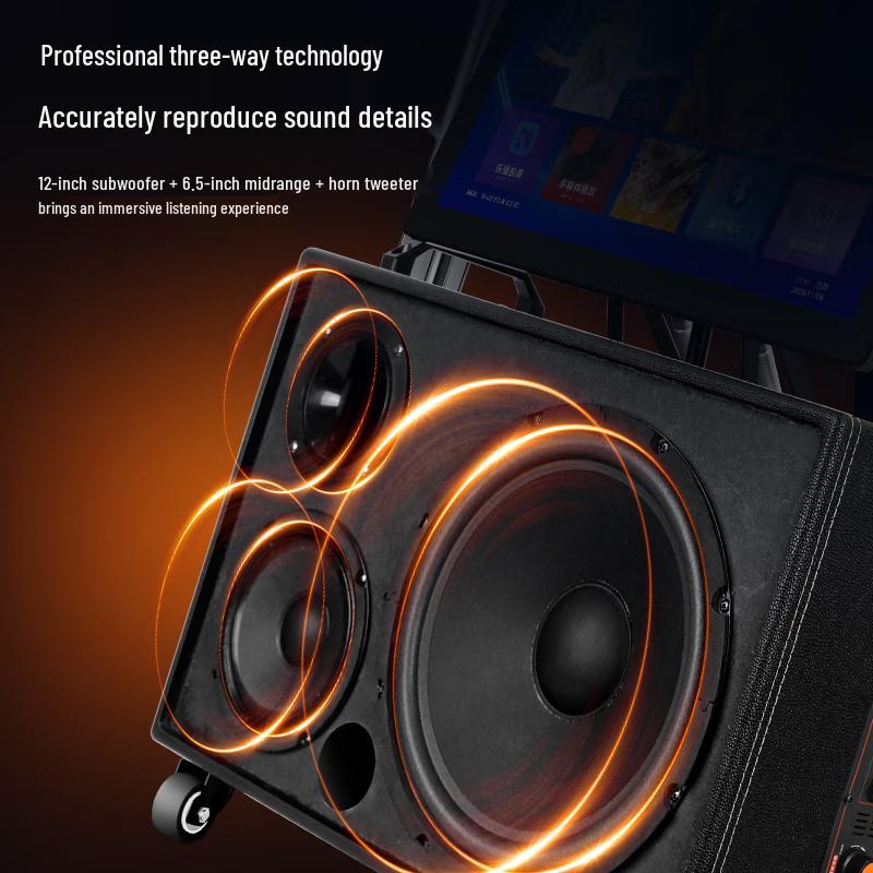 MALONE Portable KTV Speaker with Video Display CN plug (adapter included) (CN version)