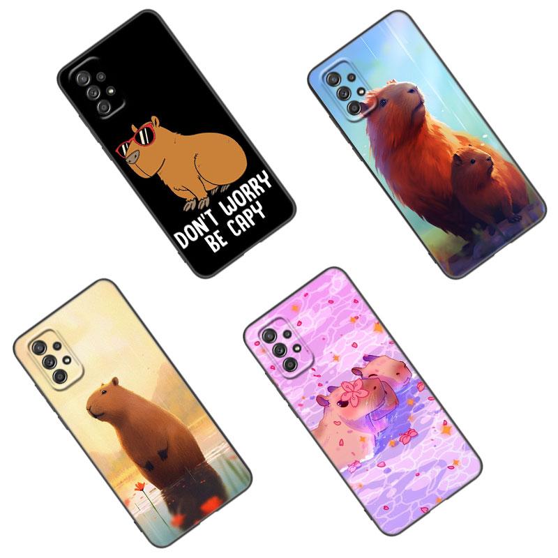 Cute Cartoon Capybara Case For Samsung A13 A22 A24 A32 A23 A25 A34 A35 A52S A53 A54 A55 A73 5G A12 A14 A15 A31 A33 A50 A51 A72