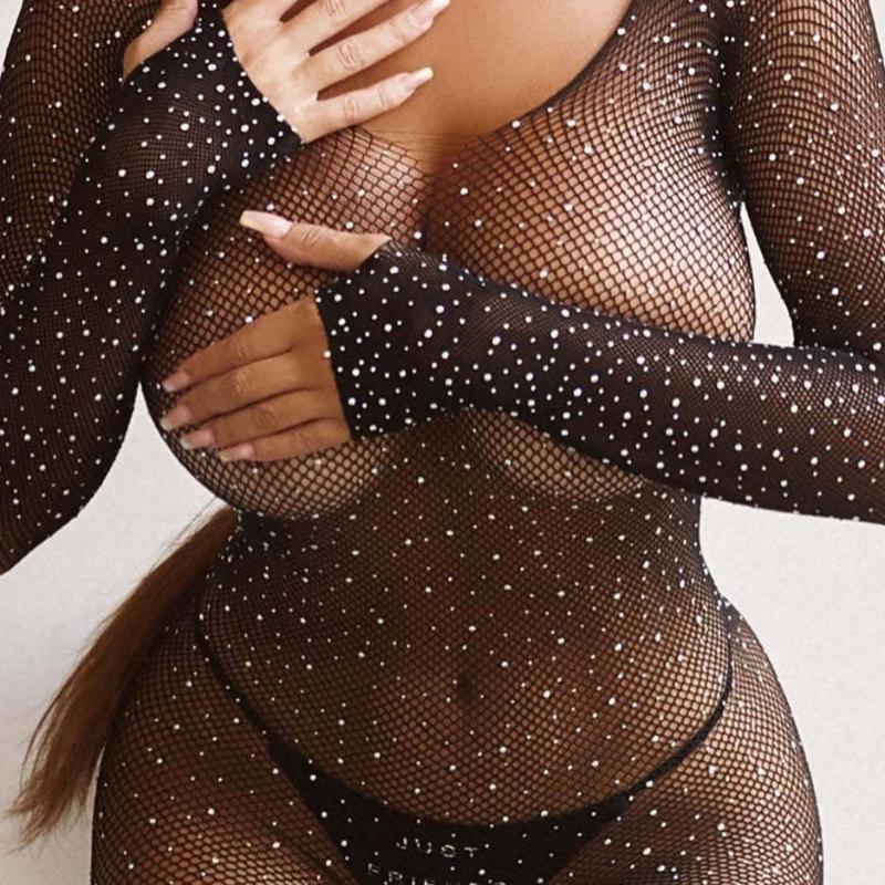 Сексуальное женское боди, колготки в сеточку с бриллиантами, сетчатые колготки, чулочные чулки со стразами, нейлоновые блестящие колготки Collant, чулочно-носочные изделия, рыбная сетка