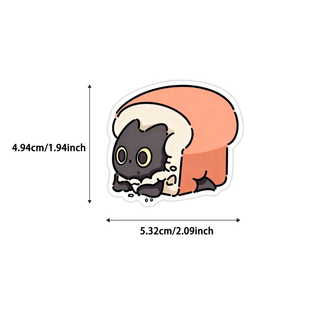50Pcs Waterproof Cute Kitten Sticker Cartoon Funny Meme Sticker Kawaii Black Cat Sticker Skateboard