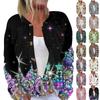 Women's Fashion Long Sleeve Christmas Snowman Snowflake Print Jacket Cardigan