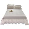 Korea 3D Bedspreads for Double Bed 150 Summer Queen King Embroidery Lace Bed Sheet Set Ruffles Sleeping Cool Mat 3pcs
