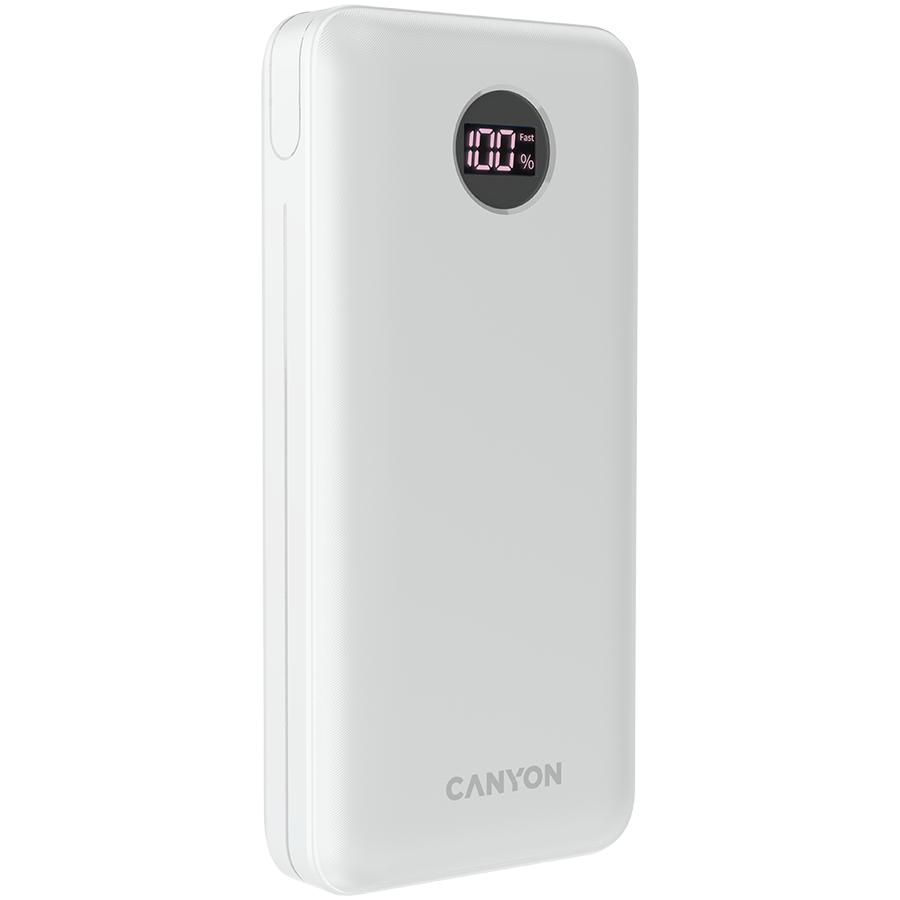 CANYON Powerbank PB-2002 LED 20000 mAh PD 20W QC 3 White