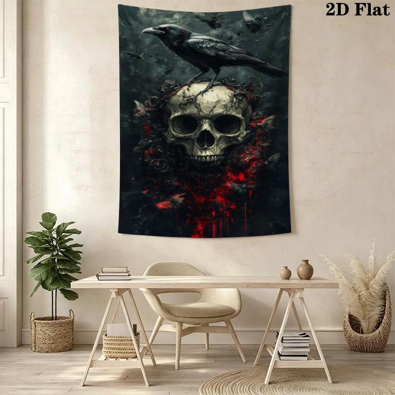 Raven'S Whisper Gothic Tale Unveiled Tapestry Wallmounted Fashion Print Christmas Gift Wall Decoration Soft