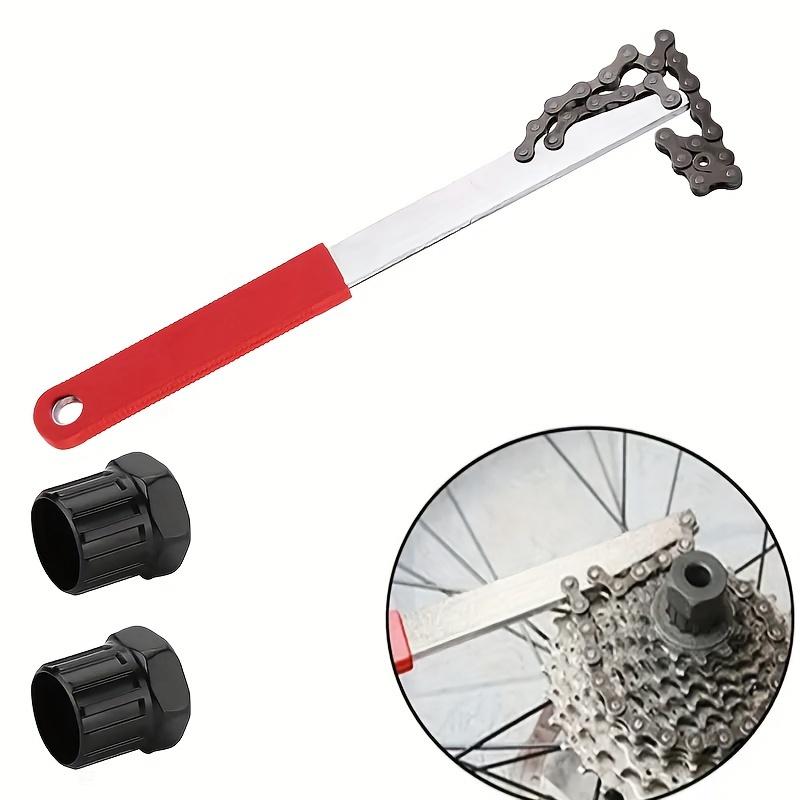 Universal Bicycle Cassette Removal Tool Kit, with Chain Whip and Auxiliary Wrench, Stainless Steel Professional Bike Cassette Removal Kit