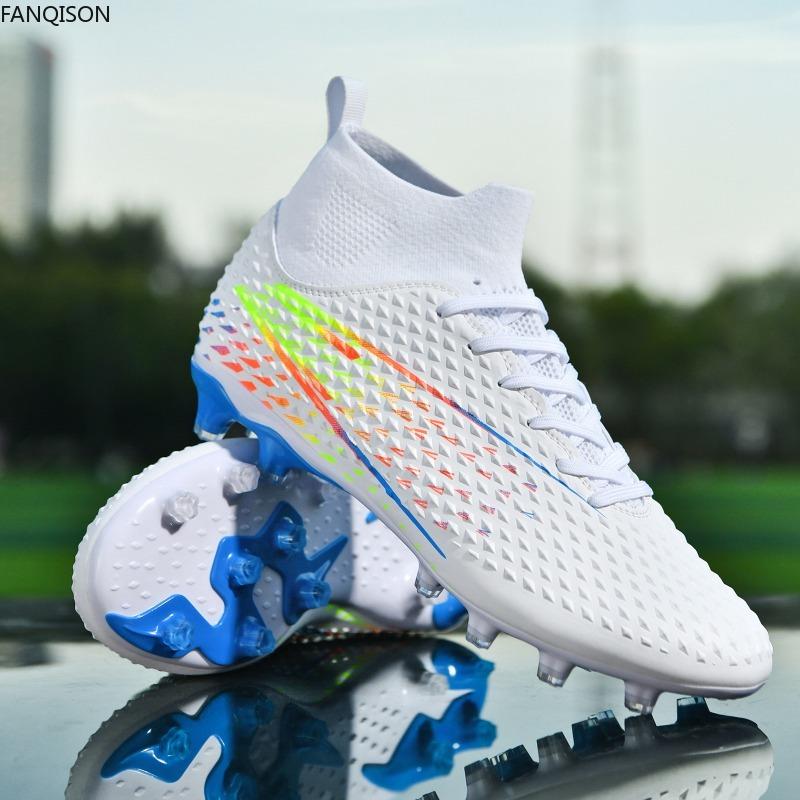 31-46 мужские высокие футбольные бутсы большого размера с длинными ногтями, противоскользящие детские футбольные бутсы из термопластичной резины с искусственным газоном