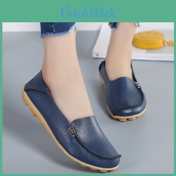 Elegant Women's Soft Pu Leather Loafers Slip-on Slippers With Timeless Design