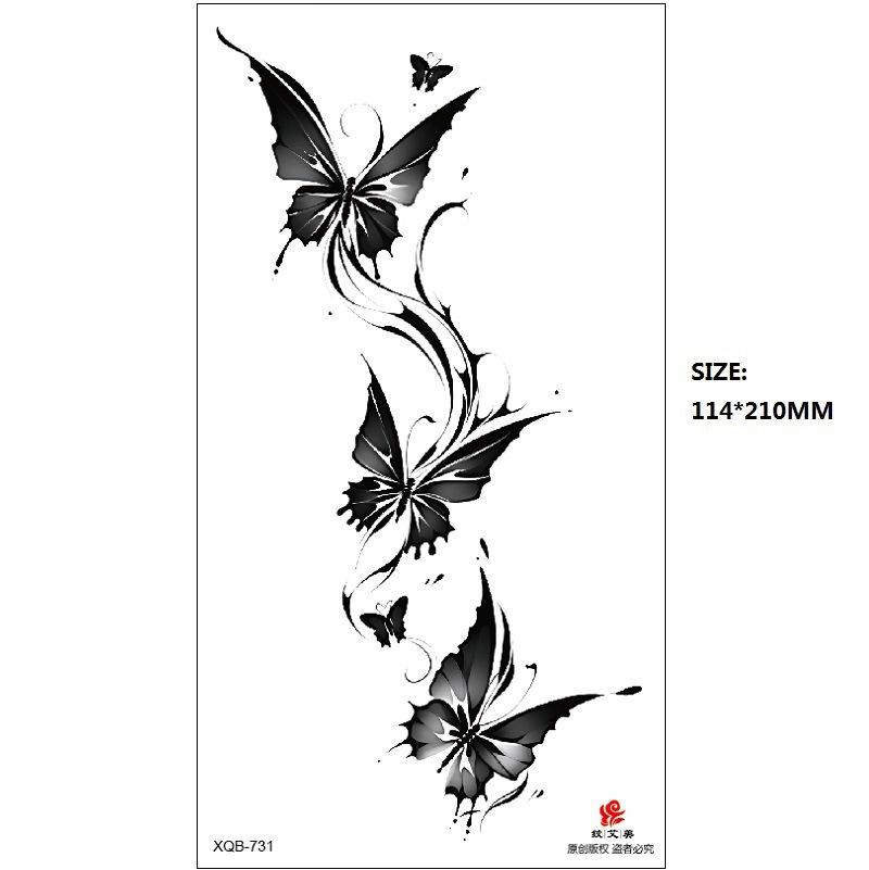 Набор наклеек для татуировки «Бабочка Роза Цветок» из серии «Эмми Блэк» на водную бумагу