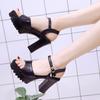 2020 Summer New Super High Heel Sandals Women's Summer Thick Heel Fish Mouth Sexy Pearl Sandals