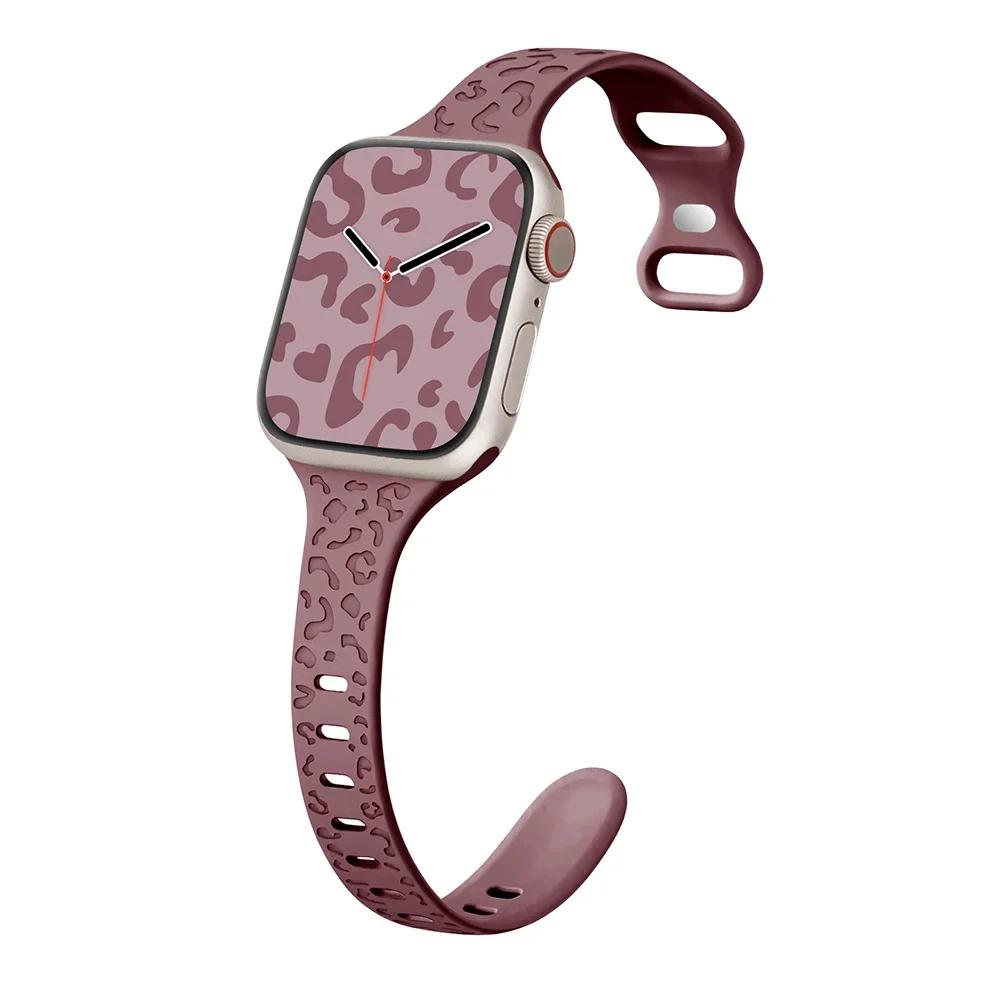 Тонкий ремешок для Apple Watch Band 40 мм, 41 мм, 42 мм, 38 мм, 49, 44 мм, 45 мм, силиконовый браслет с гравировкой Correa Series 8, 7, 6, 9, 5, 4, 3 SE Ultra
