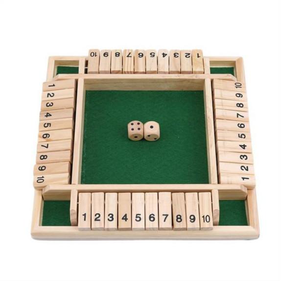 Practical Product Dice Game Four-sided Flop Game Digital Board Game Party Play Props Wooden Flop Toy