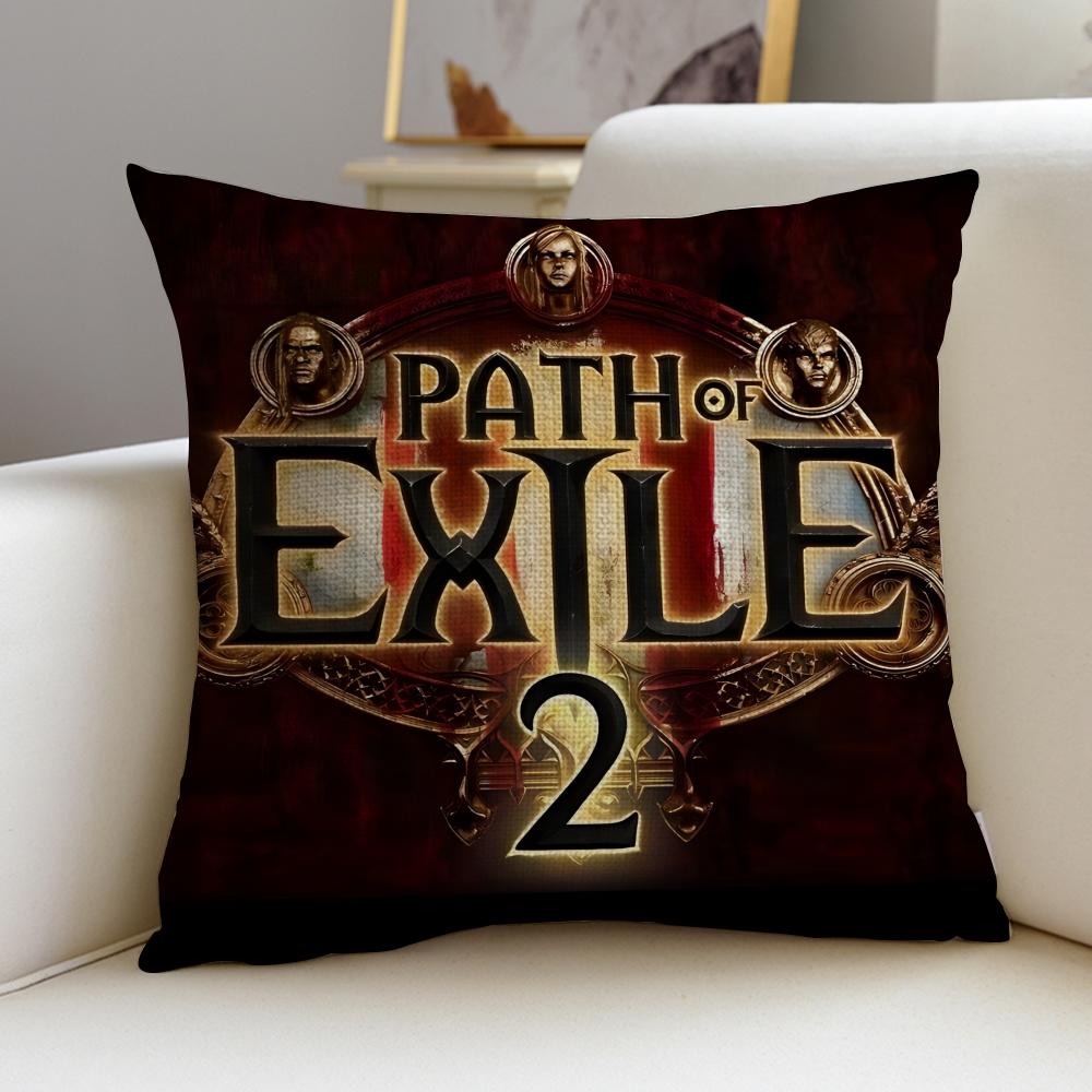 Dark PPath of ExileS Cushion Cover Breathable and skinfriendly linen pillowcase square removable and washable cushion