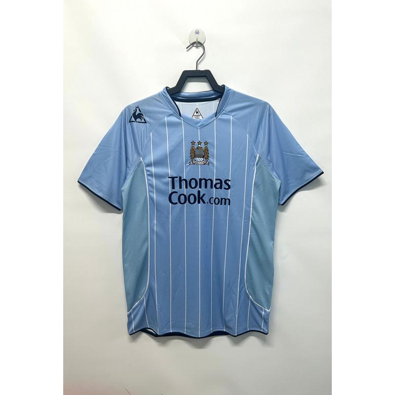 97-98 Manchester City retro jersey No. 17 Sun Jihai 16 Aguero 15 Harland 07-08 long short-sleeved football jersey
