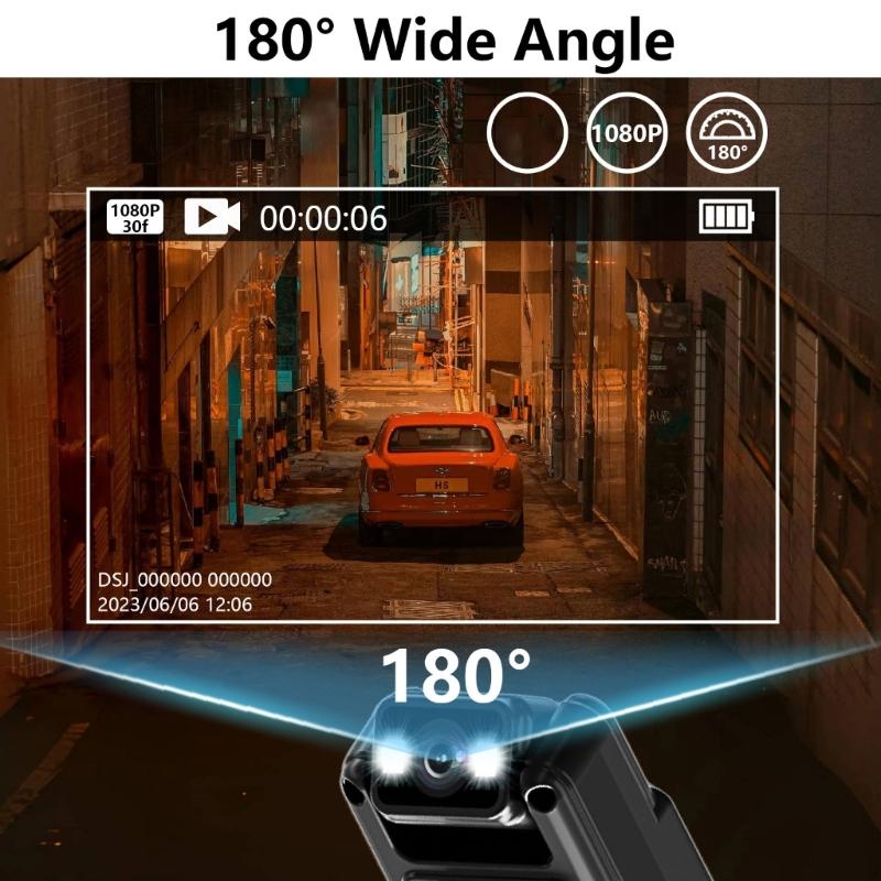 Body Camera With Rotatable Lens and Display, Wireless 1080P Wearable Camera for Evidence Collection
