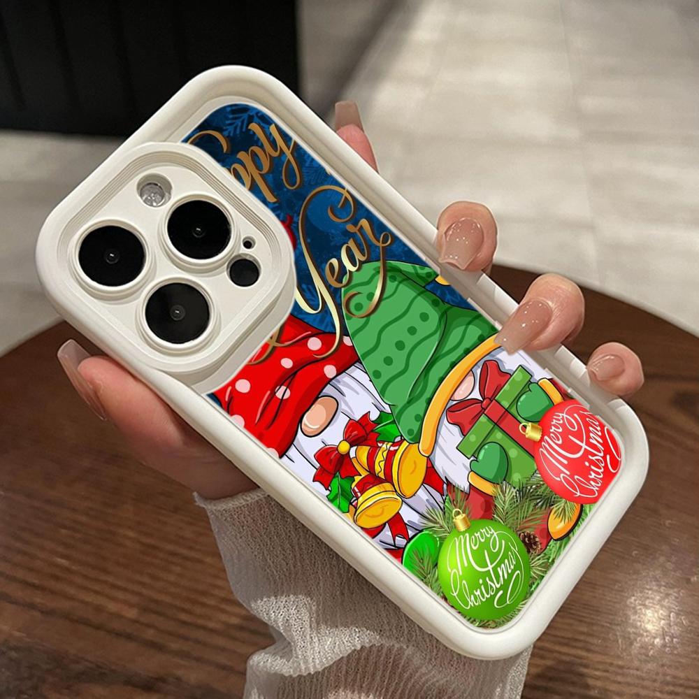 Чехлы для телефонов Ae119 Merry Christmas Santa art design для iPhone 16 14 13 11 Pro Max 15 7 8 6 Plus 12 mini XR XS Max SE Angel Eye Ladder Protective Cover