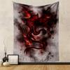 "Red Dragon with Fiery Background" Patterned Tapestry Decorative Wall Hanging, Home Bedroom Living Room Decor
