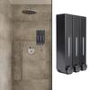 Wall Mount Shower Liquid Soap Dispenser Three Head Shampoo Dispensers for Hotel Bathroom6028 Black