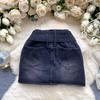 Hot Girl Fashion Sexy Mini Jean Skirt Women Gothic Y2k Patchwork Denim Skirts Female American Vintage A-Line Design Skirt New